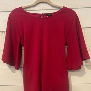 Ann Taylor Factory Dark Pink/Red with adjustable Tie Front /Back Blouse